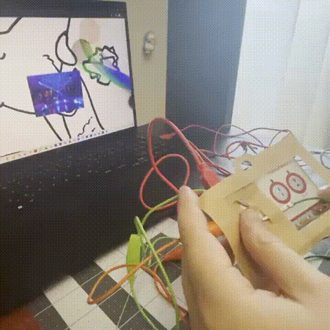 This is the prototype in action. By interacting with the arrow keys, its supposed to simulate movement of the camera in P5. The user moves the camera how they want to, then they take a picture.