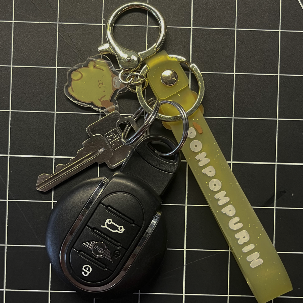 This is my keychain, it loves to jangle and I enjoy hearing it jangle. This one is a sound I definitely hear way too much. The high pitch sounds from the metal made it easy to locate.