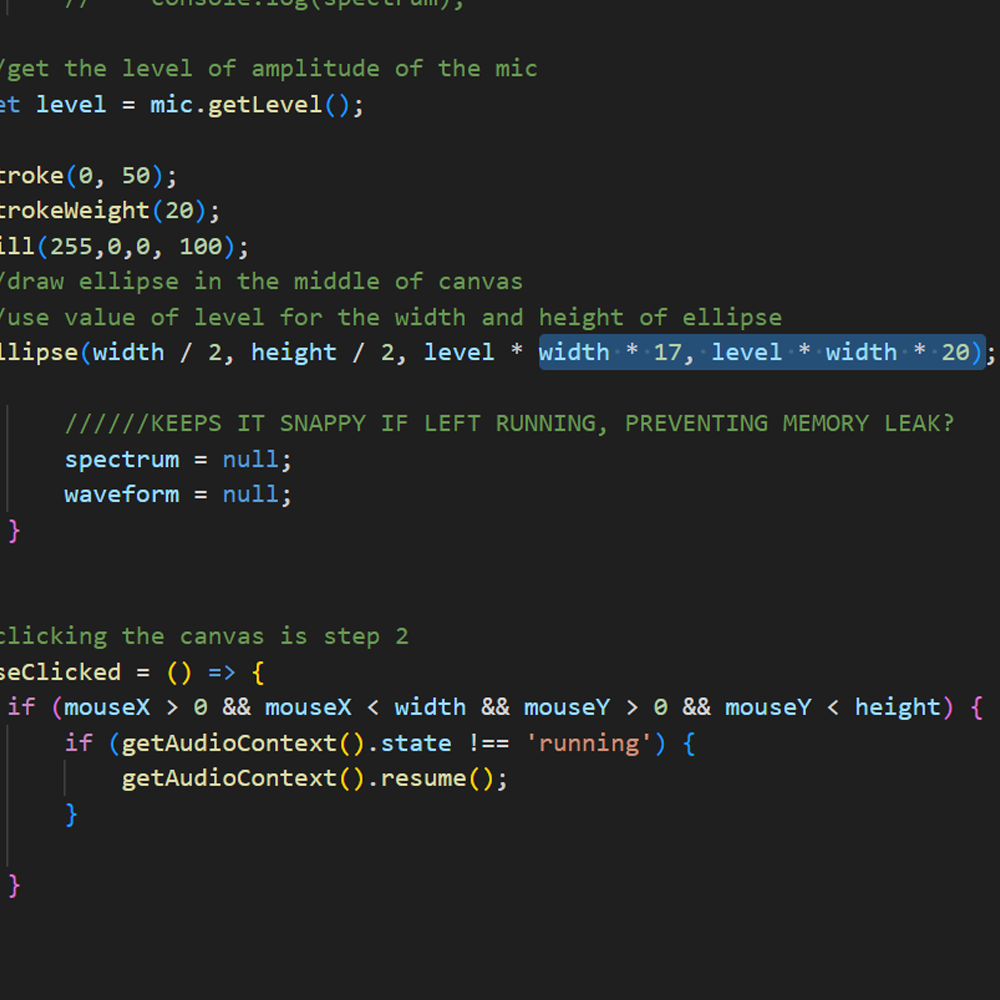 This is the adjusted code for the circle. Just basic changes, nothing overly crazy.