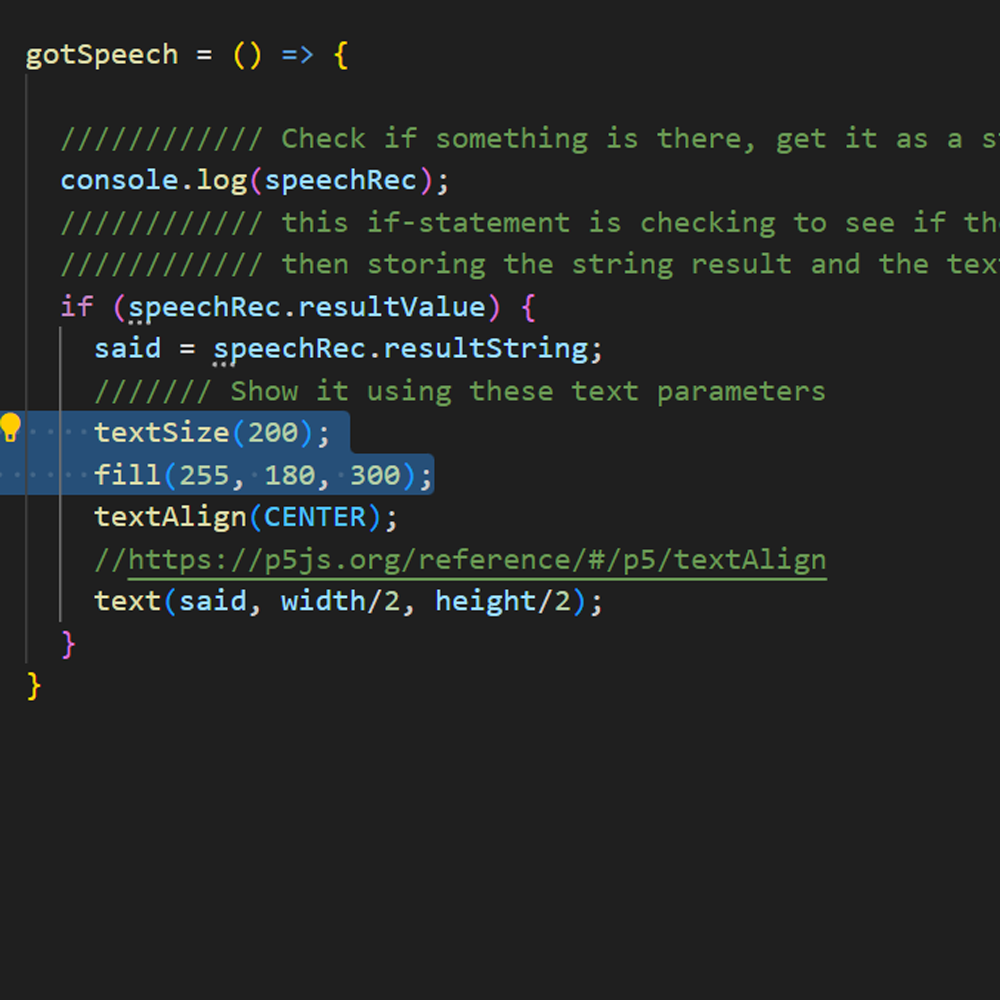 This is the code for the text to speech.